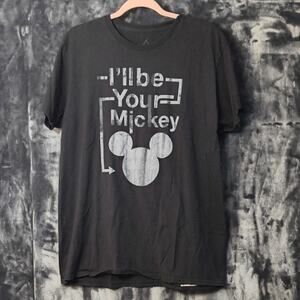 Disneyland Walt Disney World  Black 'I'll Be Your Mickey' Men's T-Shirt Large